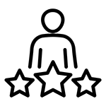 Logo avec 3 étoiles représentant l'expertise de Monsieur Vitres depuis 1997.